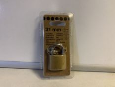 50 X BRAND NEW 31MM IRON PADLOCK WITH 3 KEYS