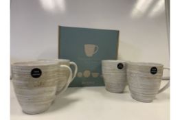 6 X BRAND NEW PACKS OF 4 RETAIL BOXED DA TERRA COX'S BAZAR MUGS RRP £70 PER PACK (HAND CRAFTED, HAND