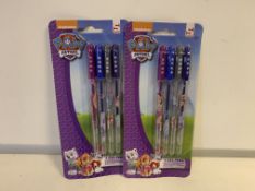 84 X BRAND NEW SETS OF 4 PAW PATROL ASSORTED GEL PENS