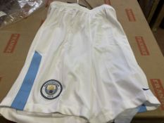 (NO VAT) 5 x NEW SEALED NIKE BREATH OFFICIAL MANCHESTER CITY SHORTS. SIZE XL