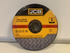 20 X BRAND NEW PACKS OF 5 JCB METAL CUTTING DISKS 125MM