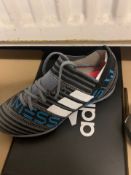 NEW & BOXED ADIDAS MESSI GREY AND BLUE FOOTBALL BOOT SIZE INFANT 13 (315/21)