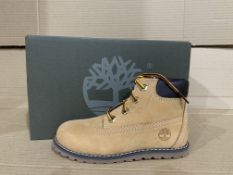 (NO VAT) 2 x NEW BOXED PAIRS OF TIMBERLANDS POKEY PINE 6 INSH SIDE ZIP BOOTS. SIZE UK INFANT 8.5