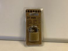 50 X BRAND NEW 31MM IRON PADLOCK WITH 3 KEYS