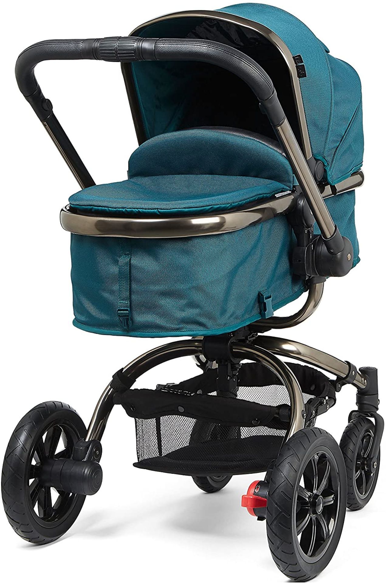 BRAND NEW ORB ALL TERRAIN TEAL COMPLETE PUSH CHAIR AND PRAM (CONTAINS DELUXE PRAM LINER, PUSHCHAIR