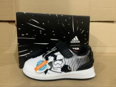 (NO VAT) 4 x NEW BOXED PAIRS OF ADIDAS STAR WARS RAPIDA RUN. SIZE INFANT 9