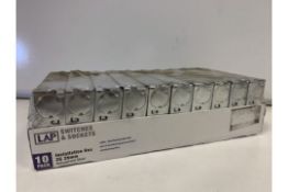 120 x NEW SEALED LAP INSTALLATION 2 GANG BACK BOXES . 25MM. GALVANISED STEEL (12 PACKS)