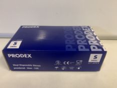 10 X PACKS OF 100 PRODEX VINYL DISPOSABLE GLOVES POWDERED BLUE