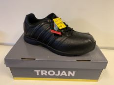 8 X BRAND NEW BOXED TROJAN SAFETY TRAINERS BLACK SIZE 13