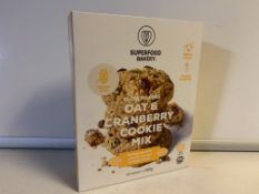 60 X BRAND NEW SUPERFOOD BAKERY GLOW MAKERS OAT AND CRANBERRY COOKIE MIX 280G IN 10 BOXES BEST