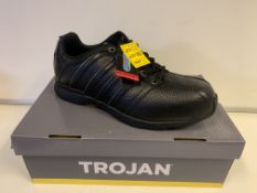 8 X BRAND NEW BOXED TROJAN SAFETY TRAINERS BLACK SIZE 8