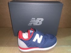 (NO VAT) 2 x NEW BOXED PAIRS OF NEW BALANCE IV220NVR TRAINERS. SIZE INFANT 4
