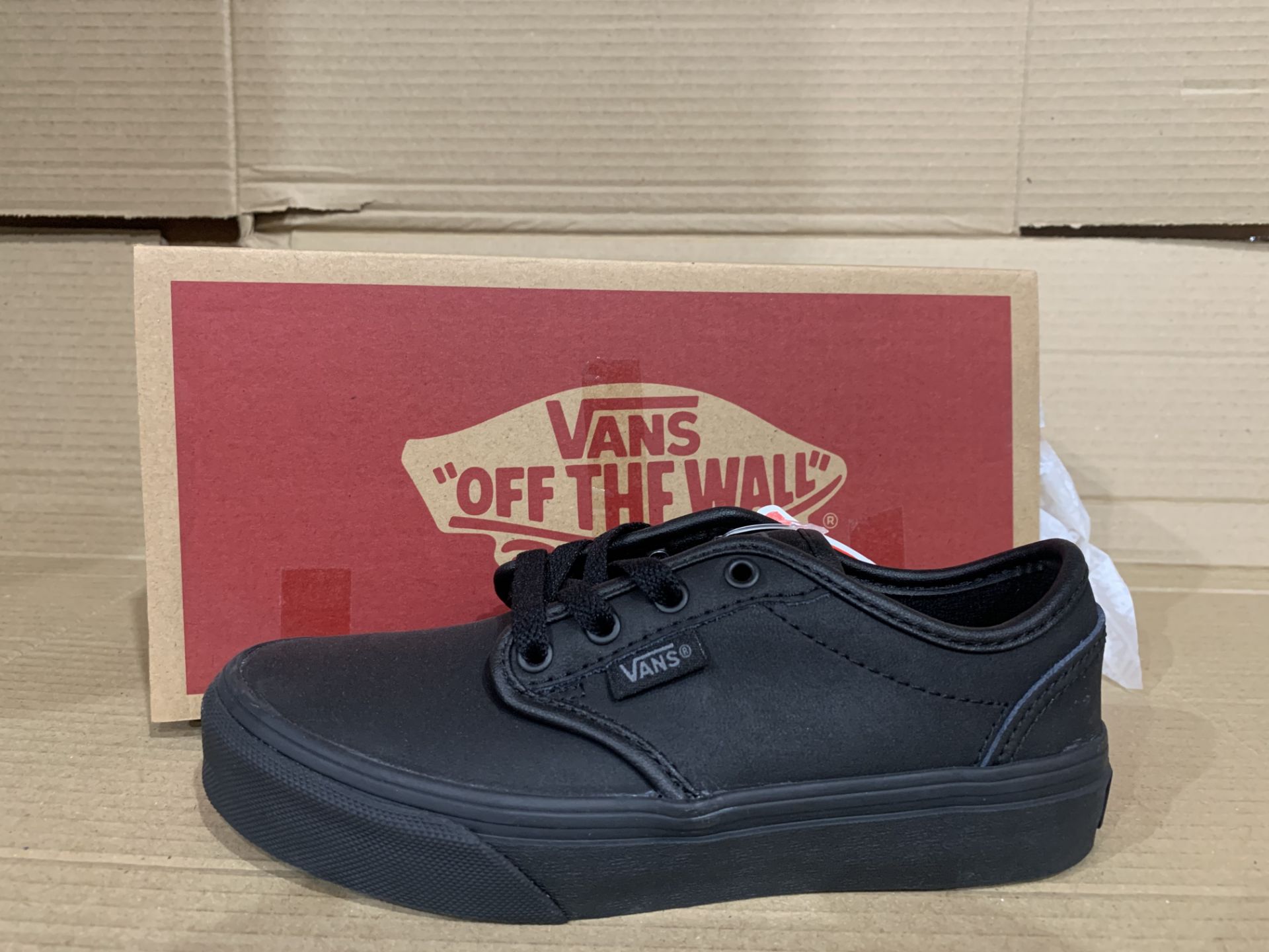 (NO VAT) 2 x NEW BOXED PAIRS OF VANS ATWOOD TRAINERS SIZE INFANT 13