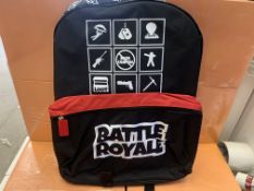 24 X BRAND NEW LARGE BATTLE ROYALE BACKPACKS WITH FRONT POCKETS