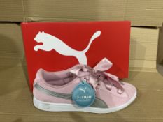 (NO VAT) 4 x NEW BOXED PAIRS OF PUMA SOFT FOAM+ PINK TRAINERS SIZE UK 5