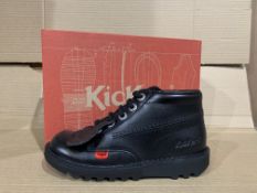 (NO VAT) 3 x NEW BOXED KICKERS KICK HI J CORE BLACK BOOTS SIZE UK 1