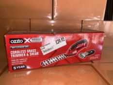 4 X BRAND NEW OZITO LITHIUM CORDLESS GRASS TRIMMER AND SHEARS