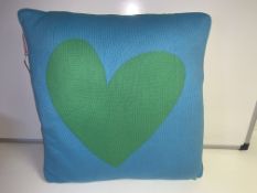 10 X BRAND NEW AGATHA RUIZ DE LA PRADA CORAZON AZUL VERDE CUSHIONS 45 X 45CM RRP £40 EACH