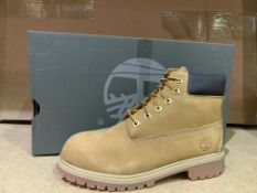 (NO VAT) 4 X BRAND NEW TIMBERLANDS WHEAT YELLOW NUBUCK BOOTS SIZE UK4