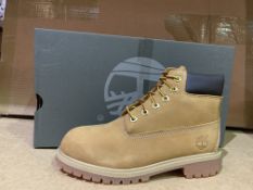 (NO VAT) 3 X BRAND NEW TIMBERLANDS WHEAT YELLOW NUBUCK BOOTS SIZE UK1