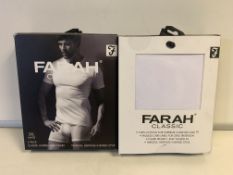 5 X BRAND NEW FARAH CLASSIC WHITE T SHIRT TWIN PACKS SIZE 3XL