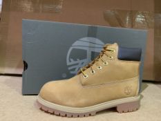 (NO VAT) 3 X BRAND NEW TIMBERLANDS WHEAT YELLOW NUBUCK BOOTS SIZE UK2