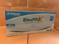 10 X PACKS OF 50 BLEUPROX NITRILE GLOVES