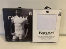 5 X BRAND NEW FARAH CLASSIC WHITE T SHIRT TWIN PACKS SIZE MEDIUM