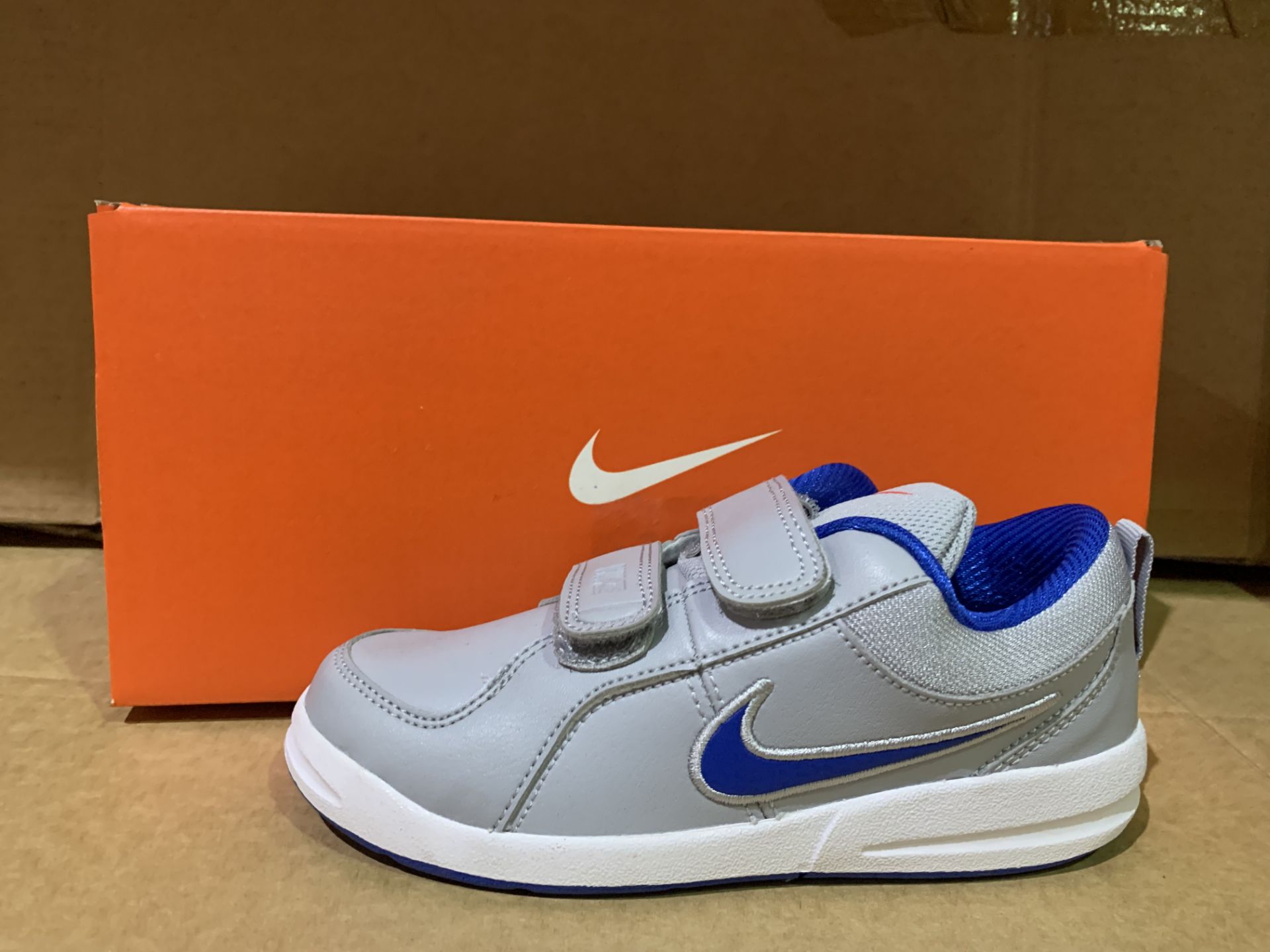 (NO VAT) 4 X BRAND NEW NIKE PICO GREY AND BLUE TRAINERS SIZE i12