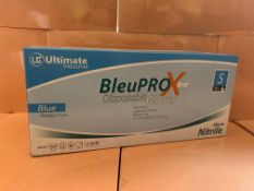 10 X PACKS OF 50 BLEUPROX NITRILE GLOVES