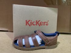 (NO VAT) 3 X BRAND NEW KCIKERS TAN SANDALS SIZE i12