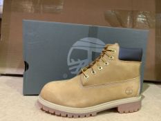 (NO VAT) 3 X BRAND NEW TIMBERLANDS WHEAT YELLOW NUBUCK BOOTS SIZE UK2