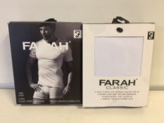 5 X BRAND NEW FARAH CLASSIC WHITE T SHIRT TWIN PACKS SIZE MEDIUM