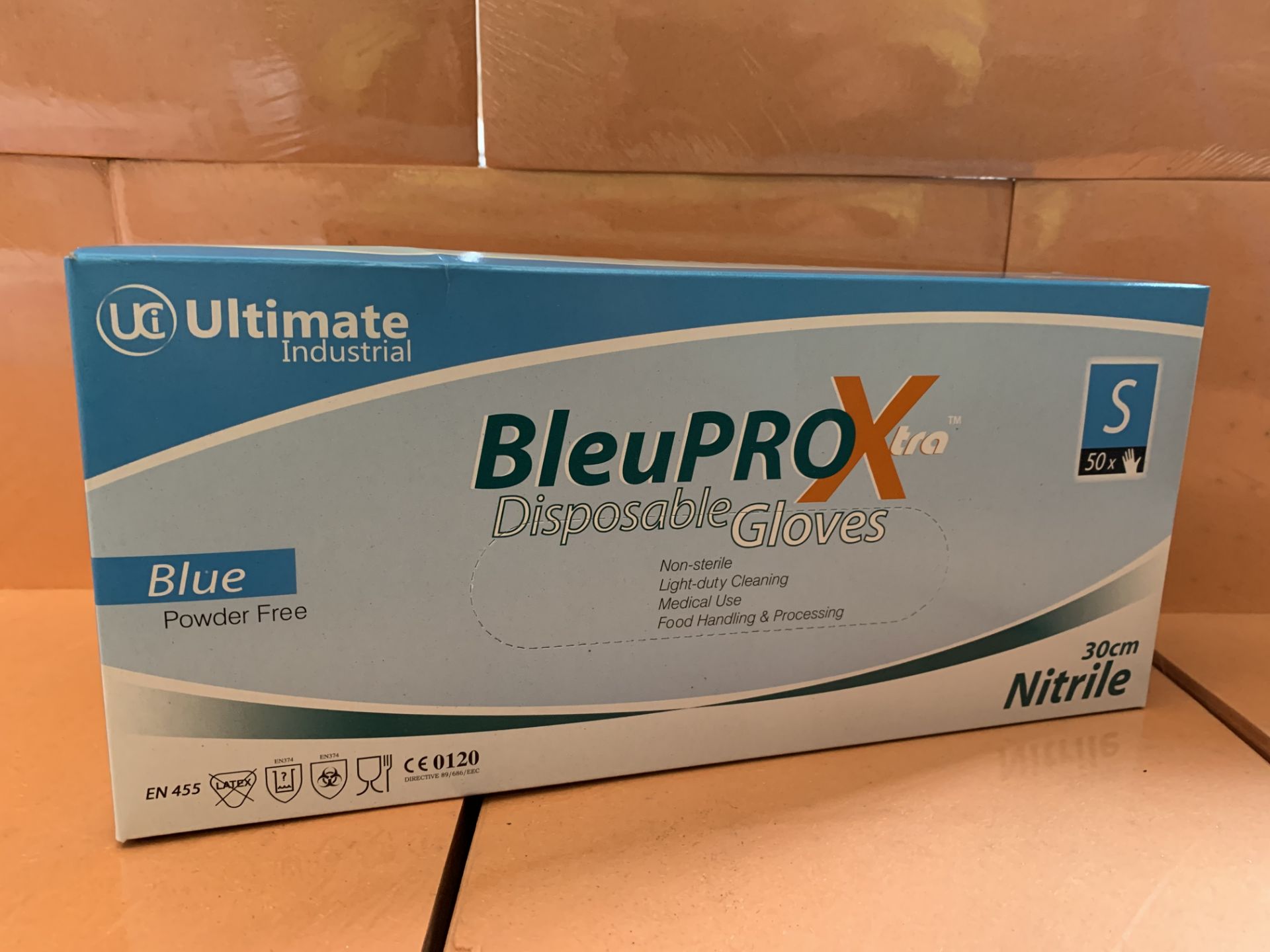 10 X PACKS OF 50 BLEUPROX NITRILE GLOVES