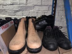 5 x PAIRS OF WORK BOOTS/SHOES TO INCLUDE JCB ETC IN VARIOUS SIZES