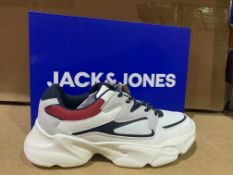 (NO VAT) 3 X BRAND NEW JACK AND JONES WHITE TRAINERS SIZE 5