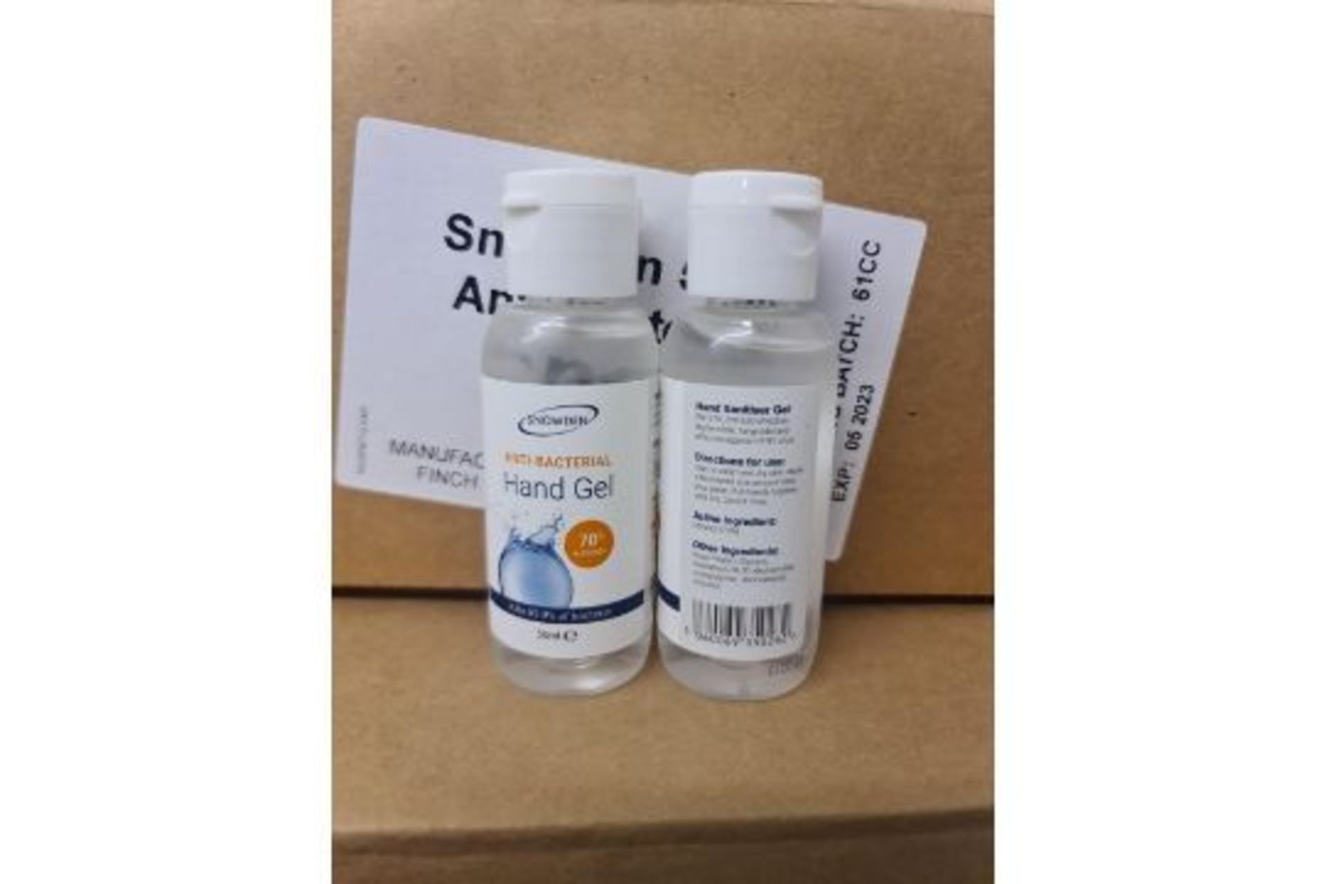 200 X BRAND NEW 50ML SNOWDEN ANTI BACTERIAL HAND GEL 705 ALCOHOL (1315/30)