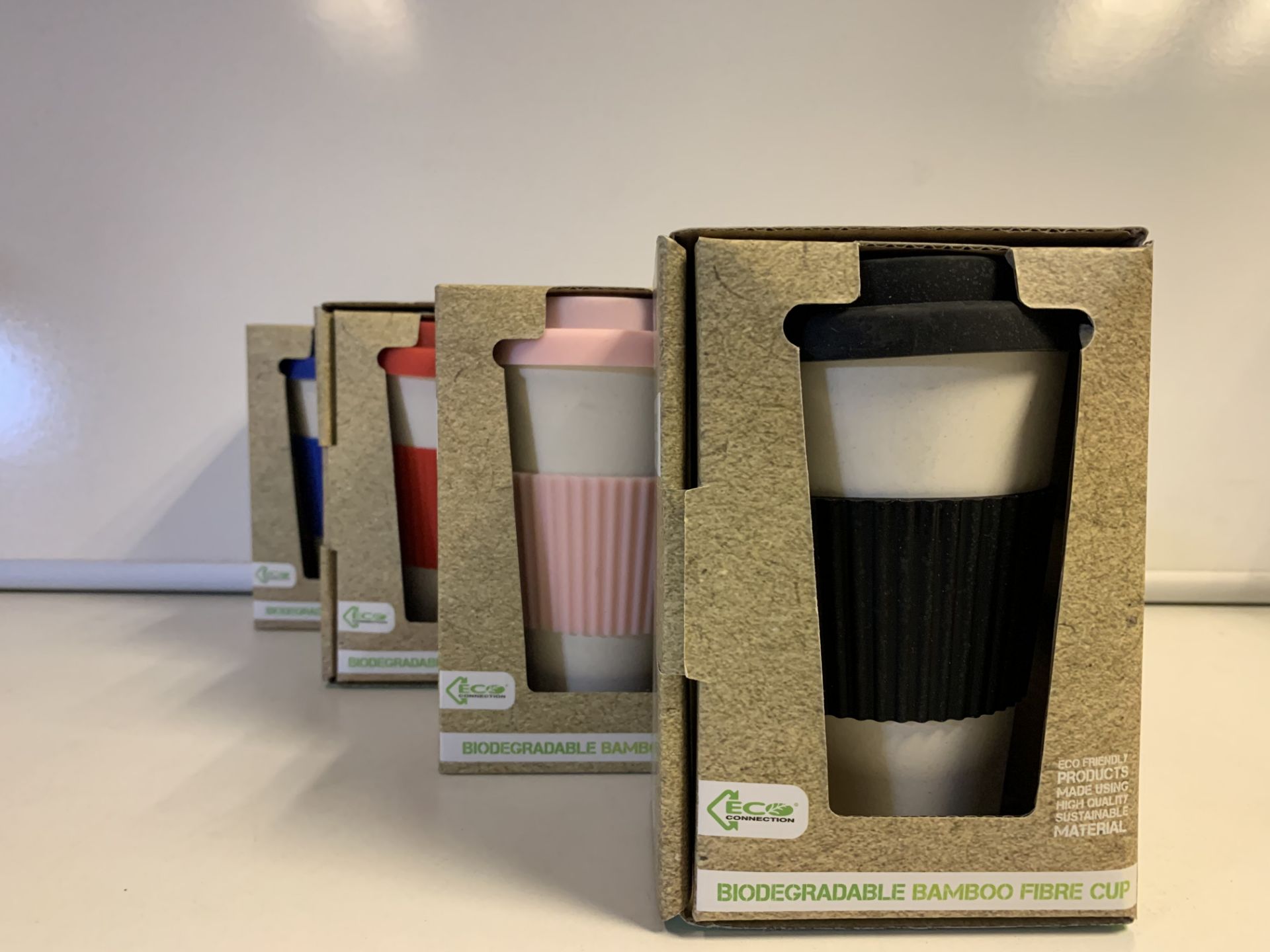 30 x NEW PACKAGED ECO CONNECTION BIODEGRADABLE BAMBOO FIBRE CUPS