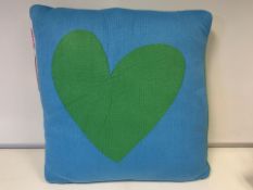 10 X BRAND NEW AGATHA RUIZ DE LA PRADA CORAZON AZUL VERDE CUSHIONS 45 X 45CM RRP £40 EACH (545/30)