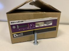 20 X 4KG BOXES OF DIALL M10 X L40MM HEX BOLTS LOOSE (589/30)