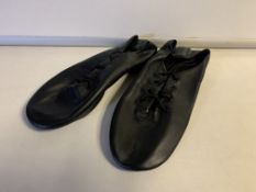 30 X CHILDRENS DANCE DEPOT LEATHER SPLIT SOLE JAZZ SHOES IN VARIOUS SIZES BLACK