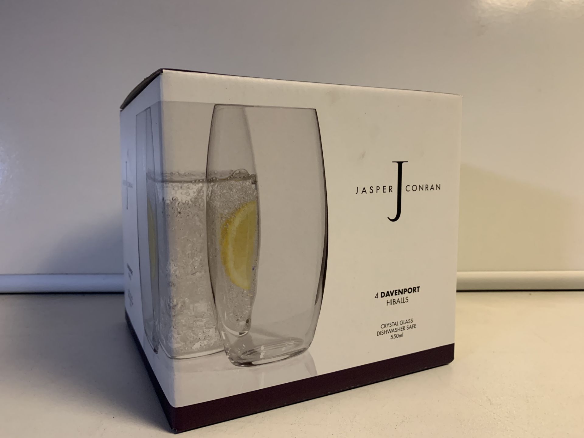 5 x NEW BOXED SETS OF 4 JASPER CONRAN DAVENPORT HIBALL GLASSES. PRICE MARKED AT £25 PER SET
