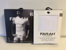 5 X BRAND NEW FARAH CLASSIC WHITE T SHIRT TWIN PACKS SIZE 3XL