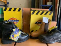 4 x PAIRS OF DICKIES WORKBOOTS IN SIZES 7, 8, 9 & 10