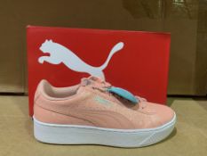 (NO VAT) 3 X BRAND NEW PUMA SOFT FOAM PEACH TRAINERS SIZE J4