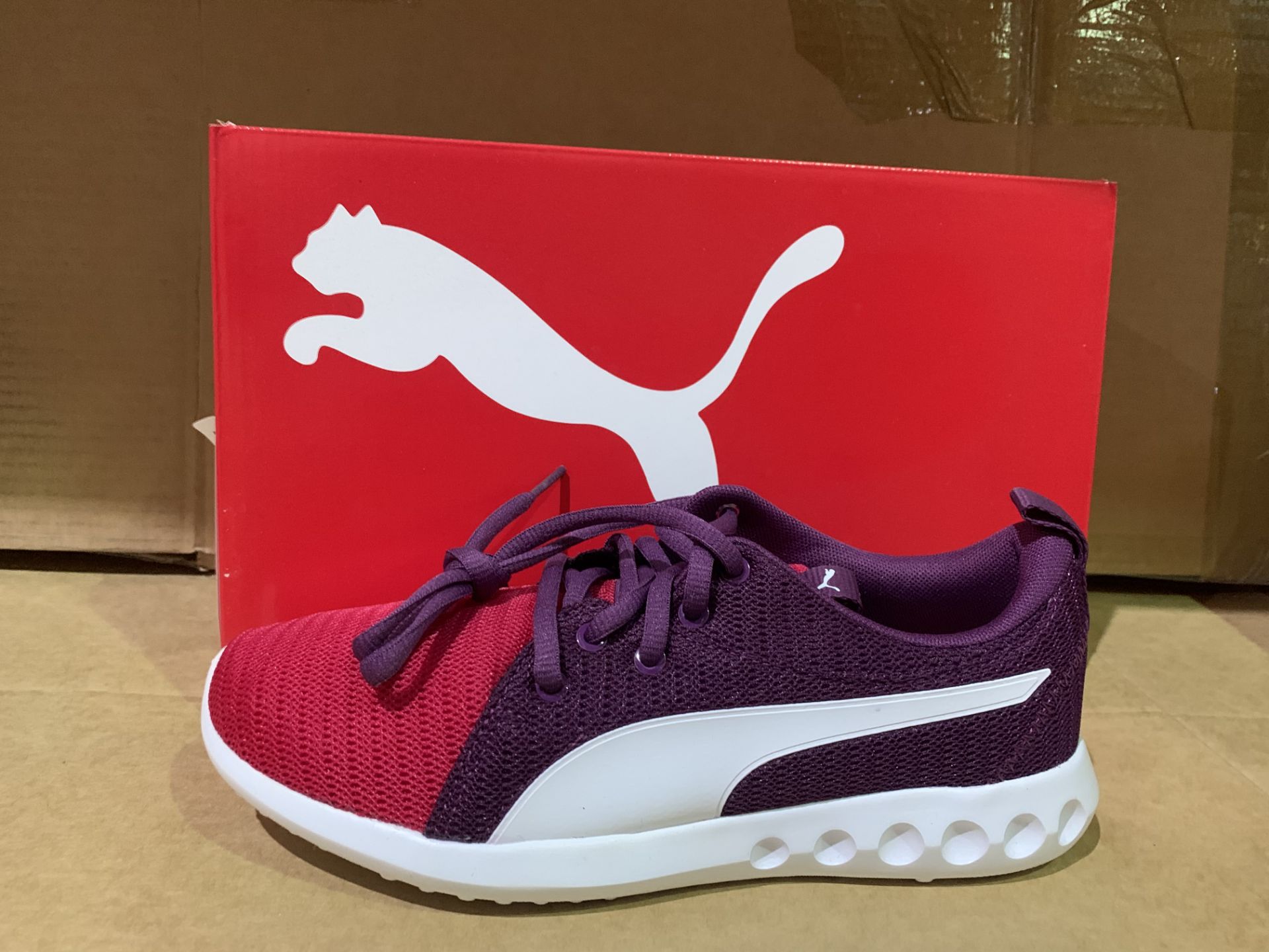 (NO VAT) 3 X BRAND NEW PUMA SOFT FOAM PINK TRAINER SIZE J5