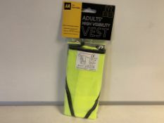 40 x NEW PACKAGED AA ADULTS HIGH VISIBILITY VESTS