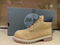 (NO VAT) 3 X BRAND NEW TIMBERLANDS WHEAT YELLOW NUBUCK BOOTS SIZE UK4