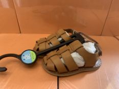 (NO VAT) 28 X BRAND NEW LITTLE KIDS BROWN SANDALS SIZE UK10