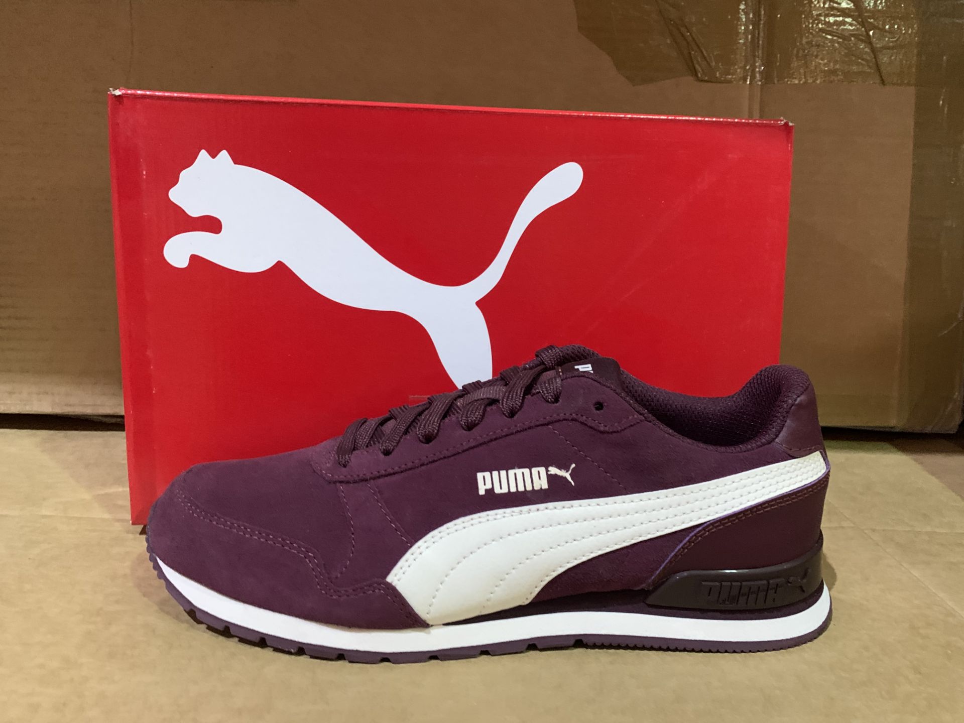 (NO VAT) 3 X BRAND NEW PUMA SOFTFOAM PURPLE TRAINERS SIZE J5